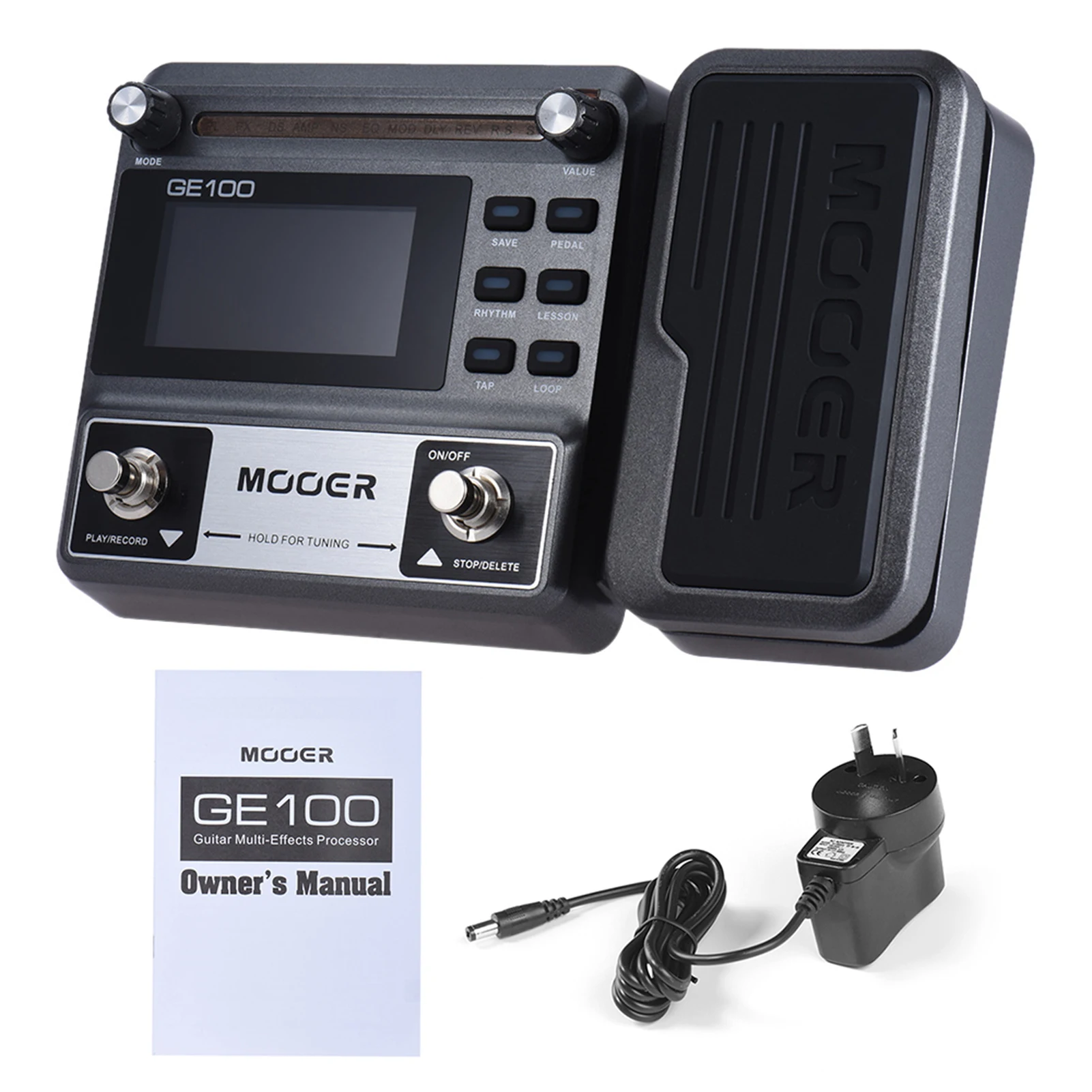 MOOER GE100 Guitar Multi Effect Processor Effect Pedal with Loop Recording and Chord Course Functionality