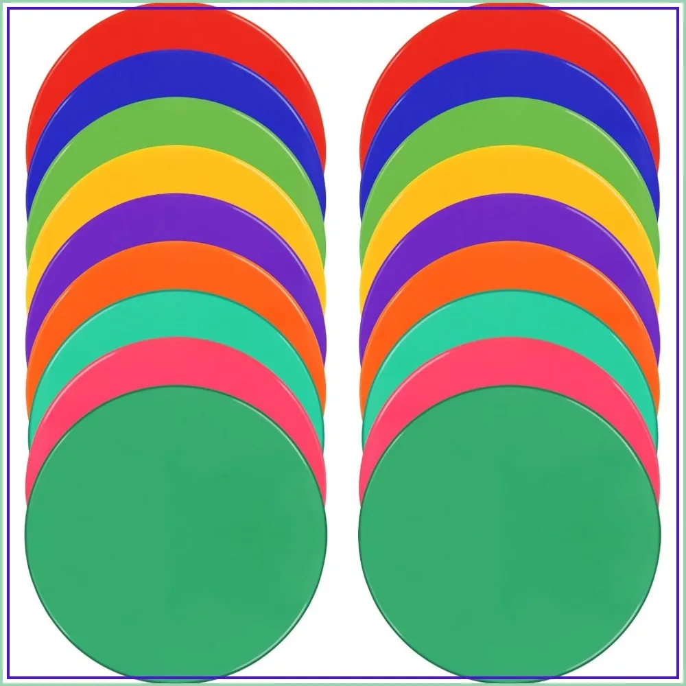 

Poly Spots 9inch Non-Slip Floor Dots for Gym, Sports, and Classroom Activities - 18/36 Pcs