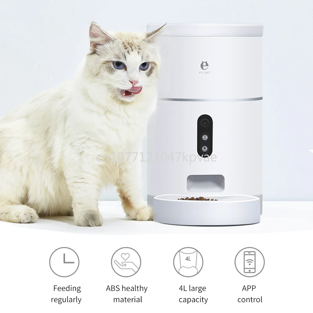 For Wide Angle Automatic Pet Feeder Food Bowl APP Control Pet Accessorie 4L Cat Feeder Food Dispenser Dog Bowl with Camera 1080P