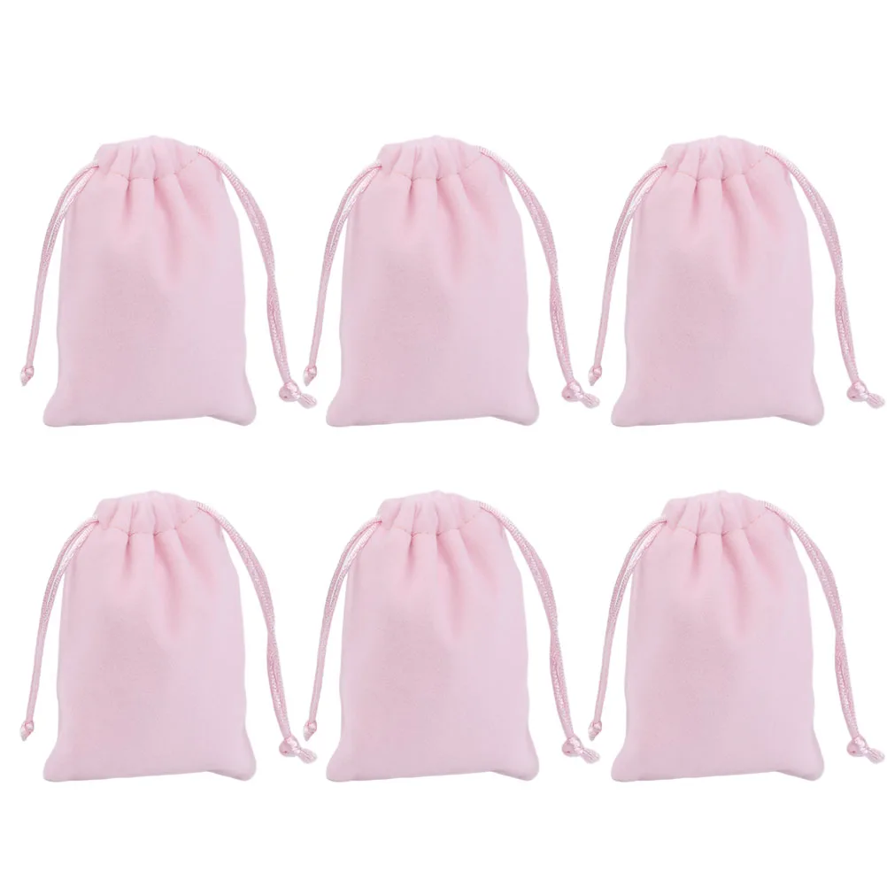 

6 Pcs Velvet Bag Flannel Gift Bags Jewelery Pouches Flannelette Drawstring Fine