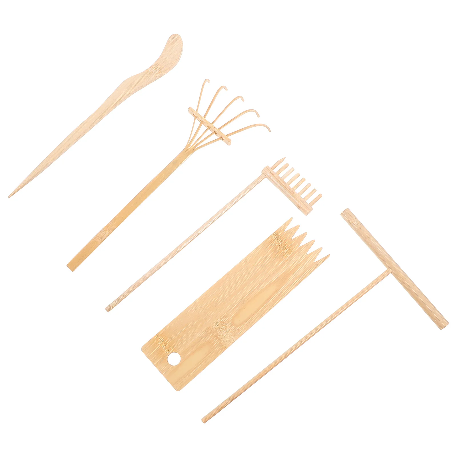 5 قطعة مجموعة أشعل النار الخيزران مكابس صغيرة ل زن حديقة اكسسوارات مكتب طاولة الرمل أداة عدة رمل طاولة الرمل أداة ديكور #2