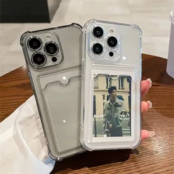 Transparent Card Bag Holder Phone Case For Samsung A55 5G A54 A35 A16 A06 A25 A53 A34 A52 A15 A32 S25 S24 FE S22 S23 Ultra Cover