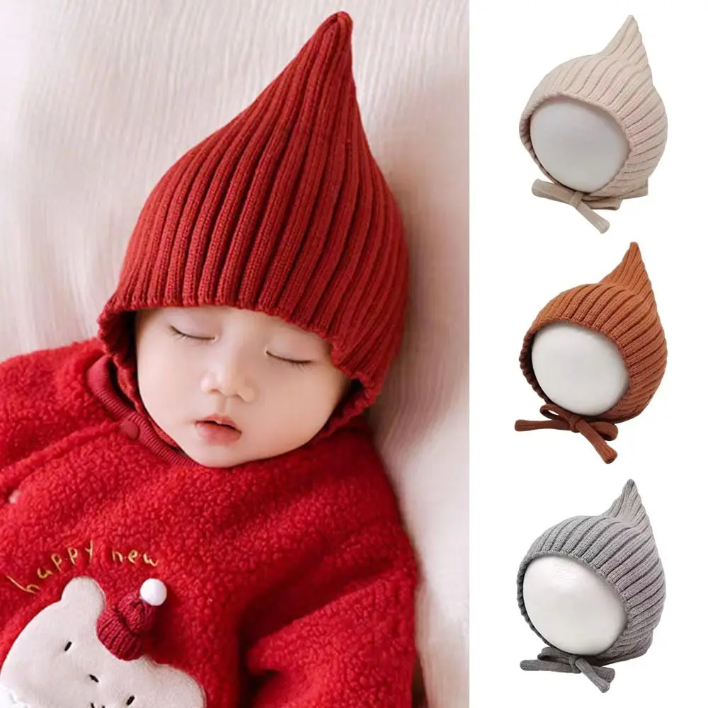 

Soft Solid Color Knitted Hat Cute Crochet Toddler Beret Cap Warm Versatile Infant Bonnet