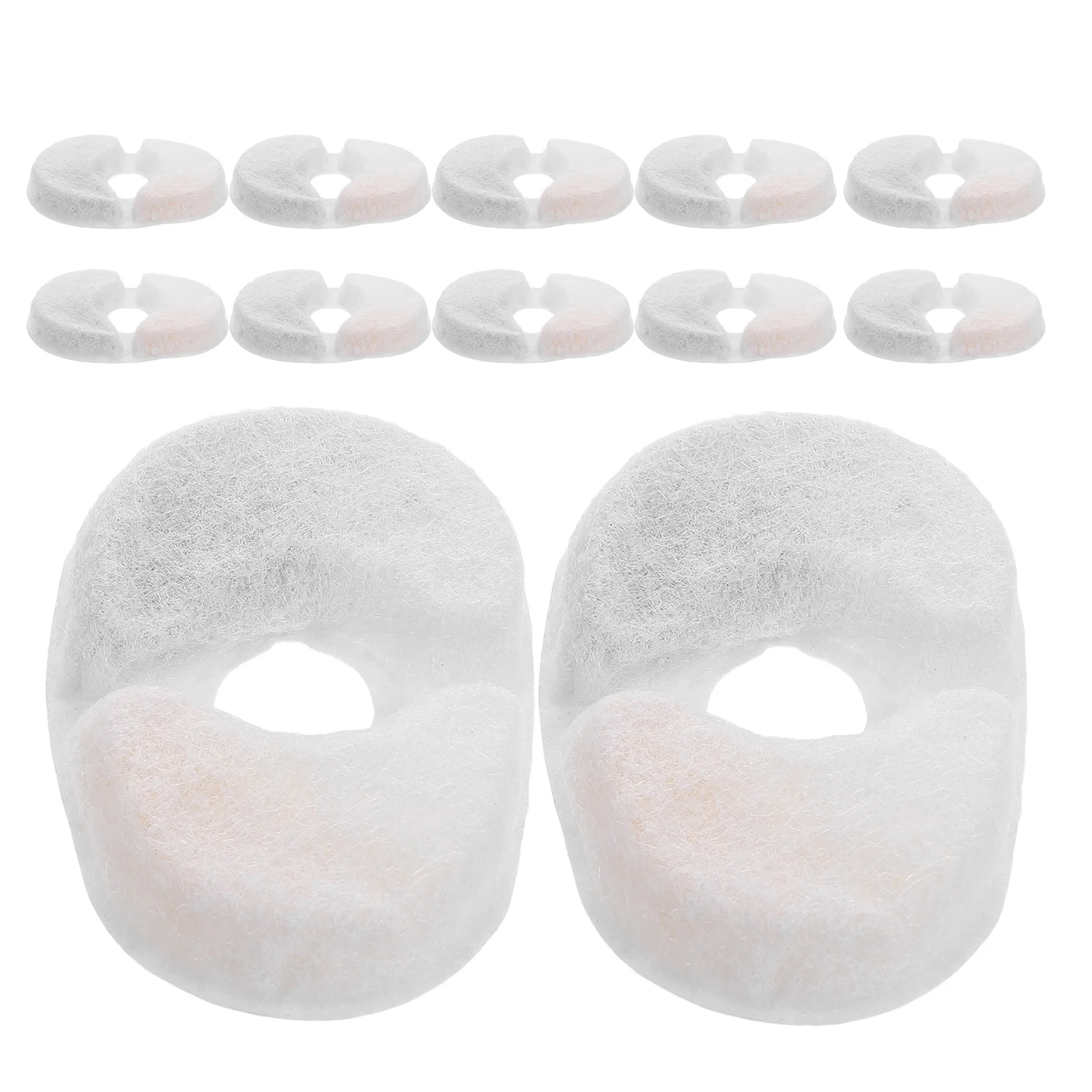 

12 pcs Pet Water Dispenser Filter Core Cat Dog Fountain Replacement Bowl White Softening Hair Food Debris Odor Removal Long