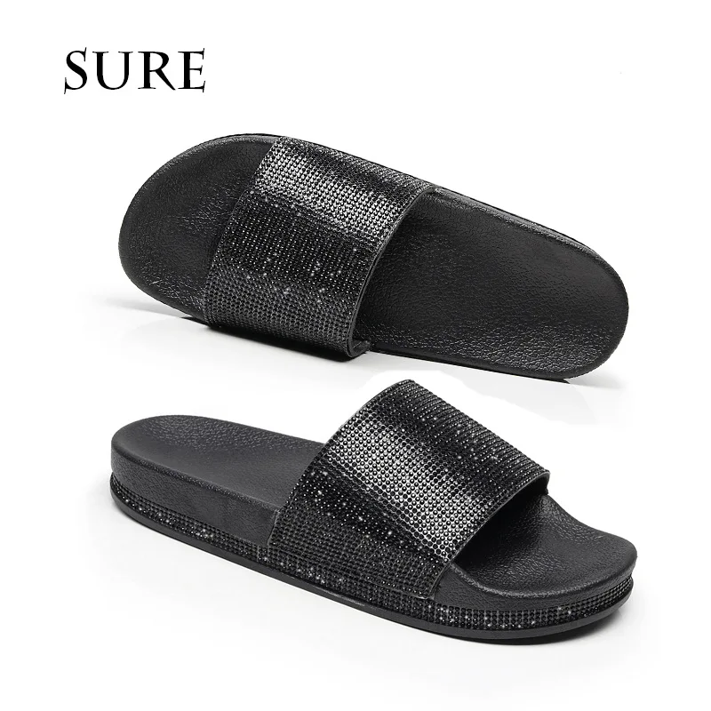 Bling Platform Sandals Summer Women Slipper New Fashion Rhinestone Lady Beach Slipper Shoes Flip Flops Slides High Heels WSH3646