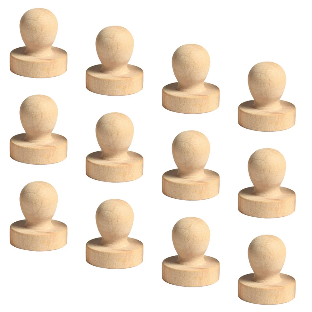 

12pcs Wooden Round Handle Seal Stamp Replacement Parts Accessories Wax Handles Premium Material Durable Comfortable Simple