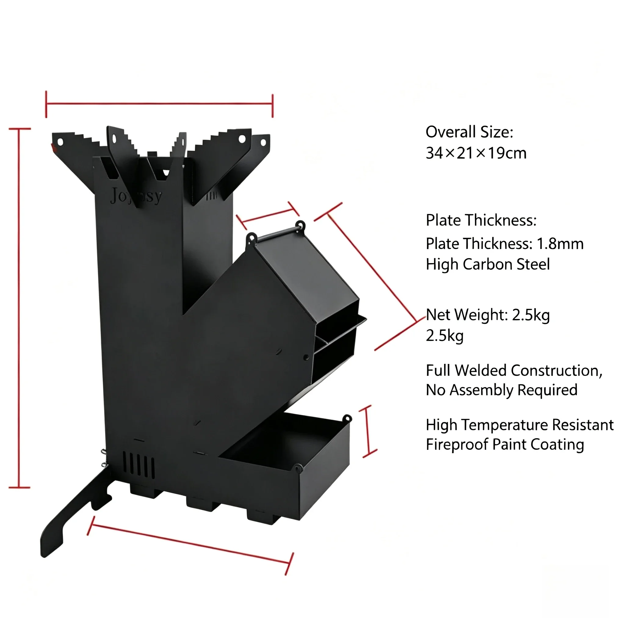 Custom Manufacturer Wood Burning Rocket Stove Portable Outdoor Camping Rocket Stove Wholesale Direct Factory Price