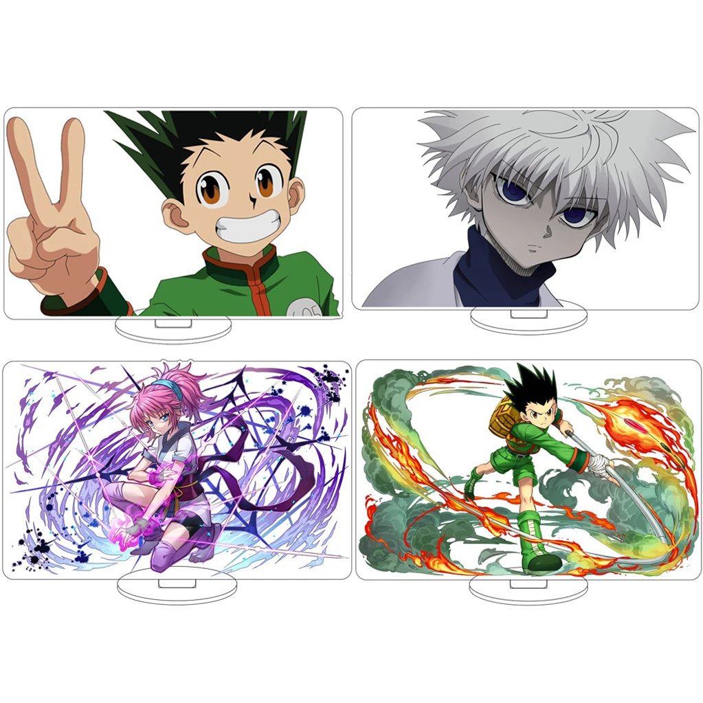 Figura de Acrílico de 16CM de Anime HUNTER×HUNTER, Gon Freecss, Killua Zoldyck, Leorio Paradinight, Kurapika, Hisoka, Morow, Soporte de Acrílico, Adornos Cosplay