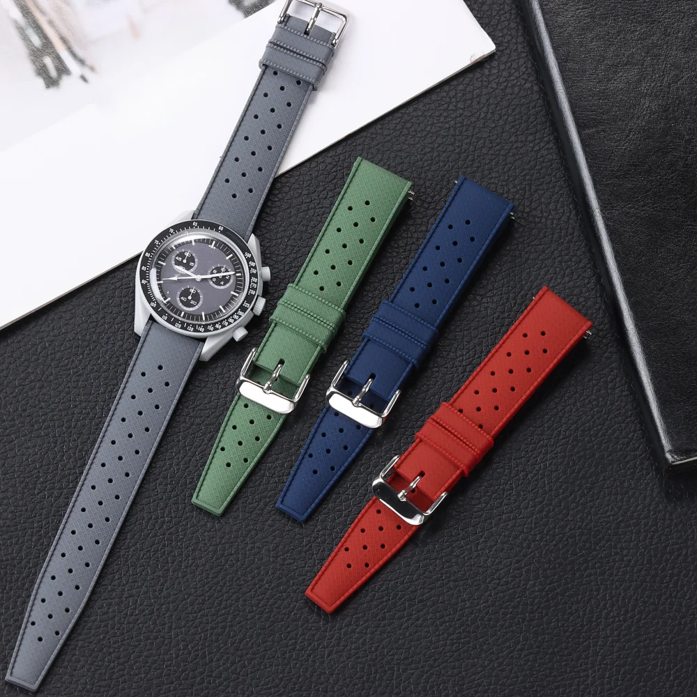 18mm 20mm 22mm Tropisches Silikon-Uhrenarmband mit Schnellverschluss für Oris, Seiko, Citizen, Gummi-Tropic Smartwatch-Armbänder – Detail 5