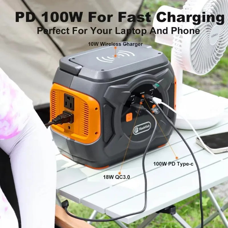 Power Station Equipment 320W Portable Solar Generator 110V-230V Pure Sine Wave AC Output 292Wh Power Supply for Outdoor Camping