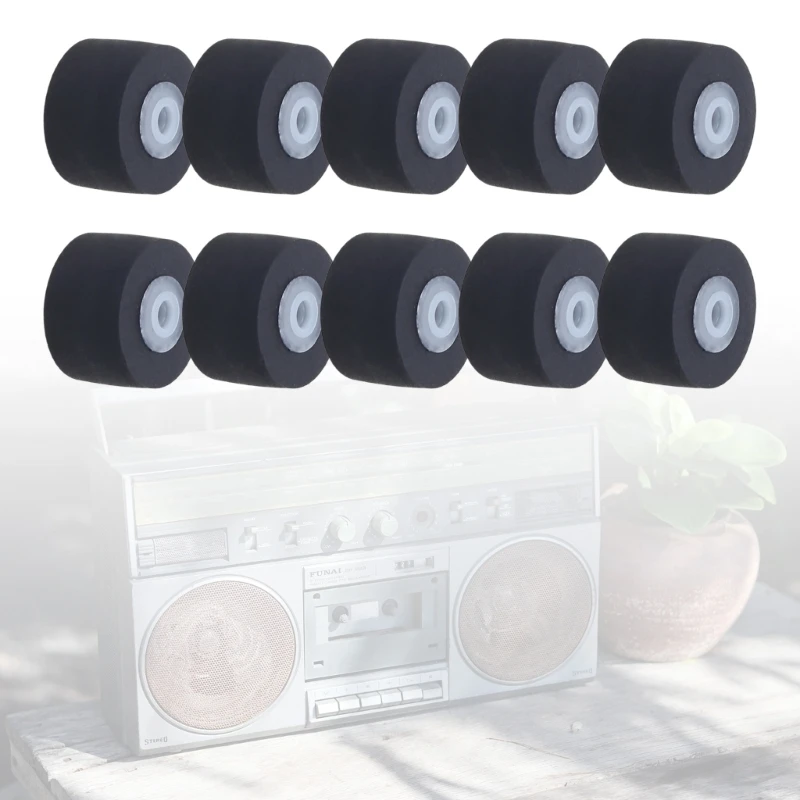 Kaset Tape Belt Pulley Pinch Roller untuk Perekam Kaset Roda Katrol 10PCS