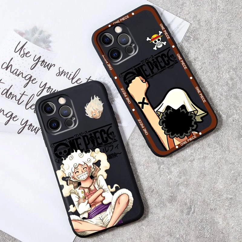 One P-Piece Cartoon Cool For iPhone 15 14 13 12 11 XS XR X 8 7 SE Pro Max Plus Mini Black Back Phone Case