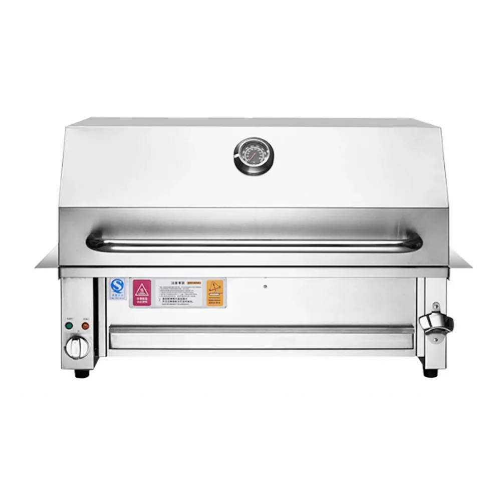 

Premium 304 Stainless Steel Outdoor Grill Kitchen Built-in Tabletop Gas Charcoal Double Use Stove BBQ Grill With Rotisserie