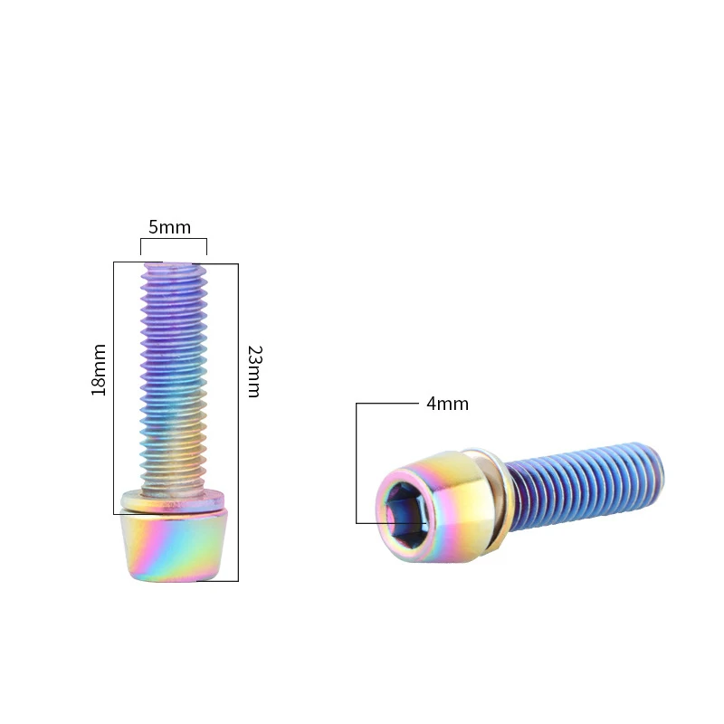 Vis de guidon de vélo en acier inoxydable, plaqué titane, coloré, guidon de vélo VTT, colonne montante de tige, boulons, M5 x 18mm, ensemble de 6