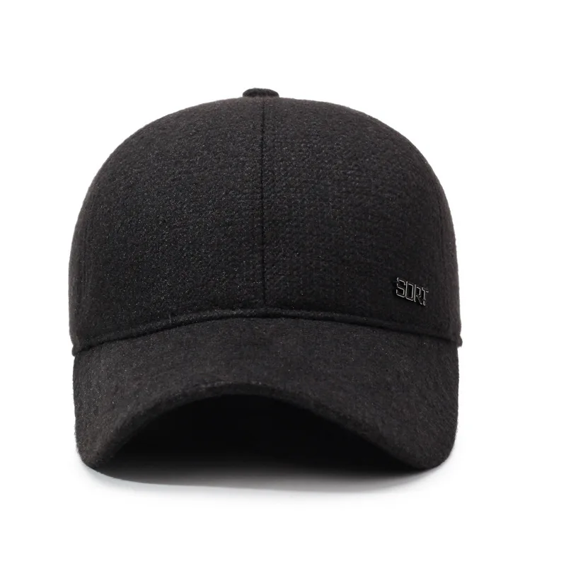 Hat men's autumn and winter warm dad hat thickened ear protector baseball cap winter cap men's casual