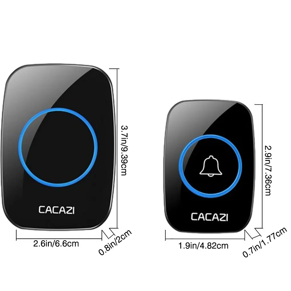 جرس باب ذكي لاسلكي مع جهاز استقبال وجهاز إرسال ، IP44 مقاوم للماء ، لنا