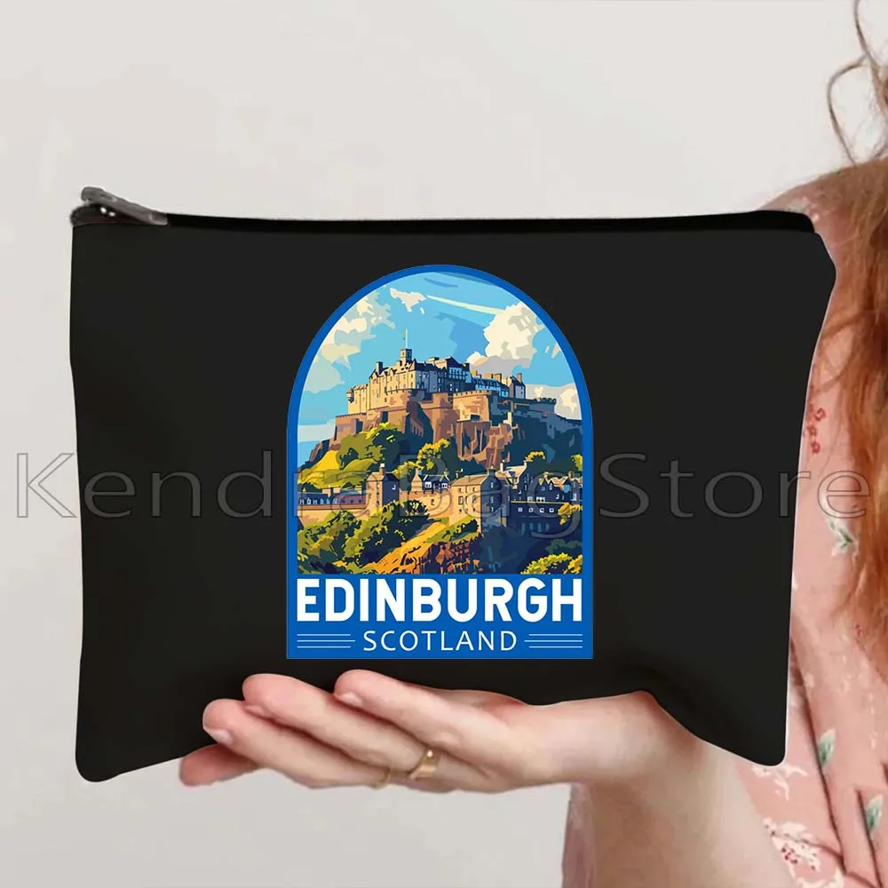 Kreta Kos Corfu Santorini Athen Griechenland Dublin Frankreich Edinburgh Sydney Reiseemblem Leinwand Kosmetik Make-up Karte Tasche Hülle Beutel