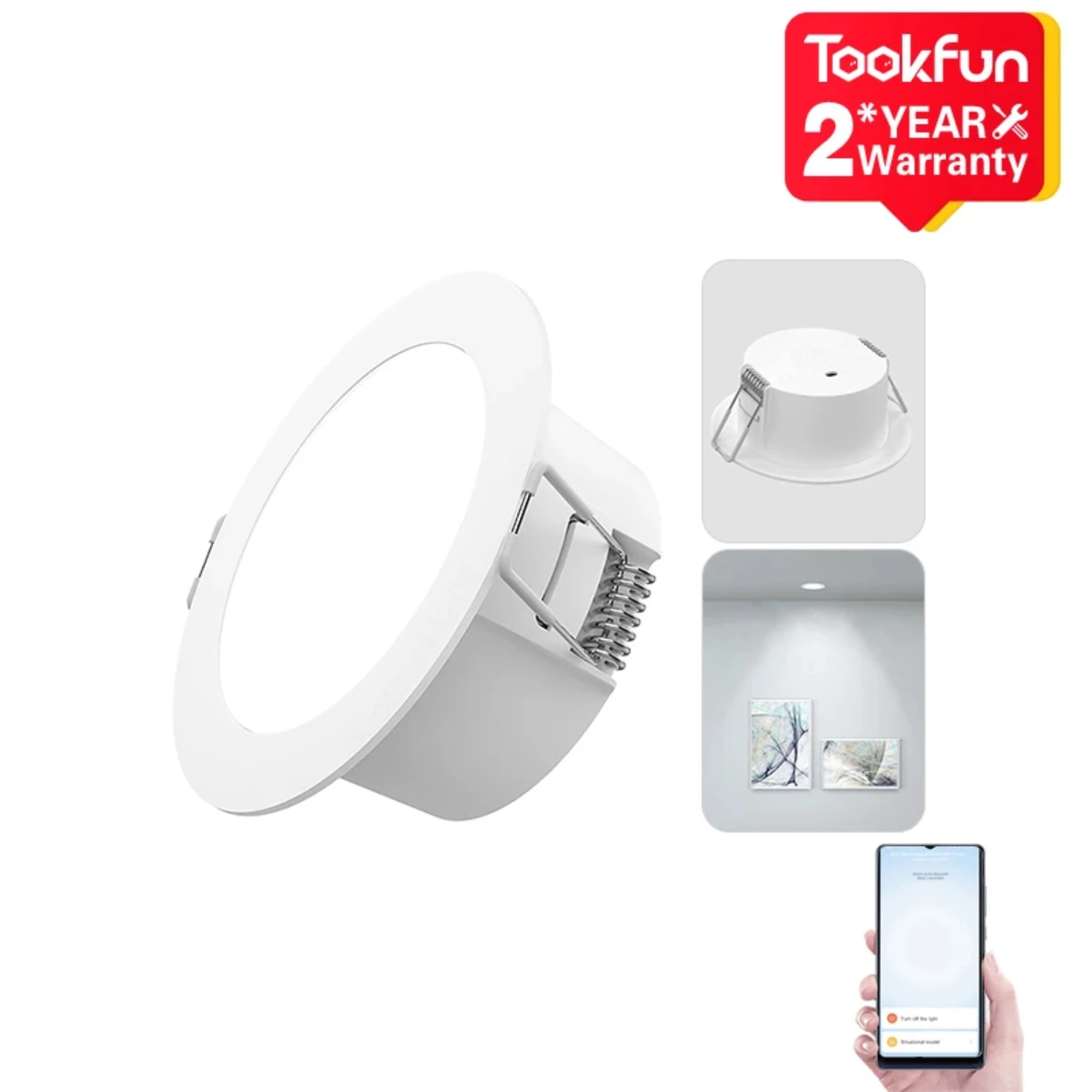 

Led Downlight Bluetooth Mesh Version Smart 4w Color Temperature And Brightness Adjustable MJTS003 300lm App