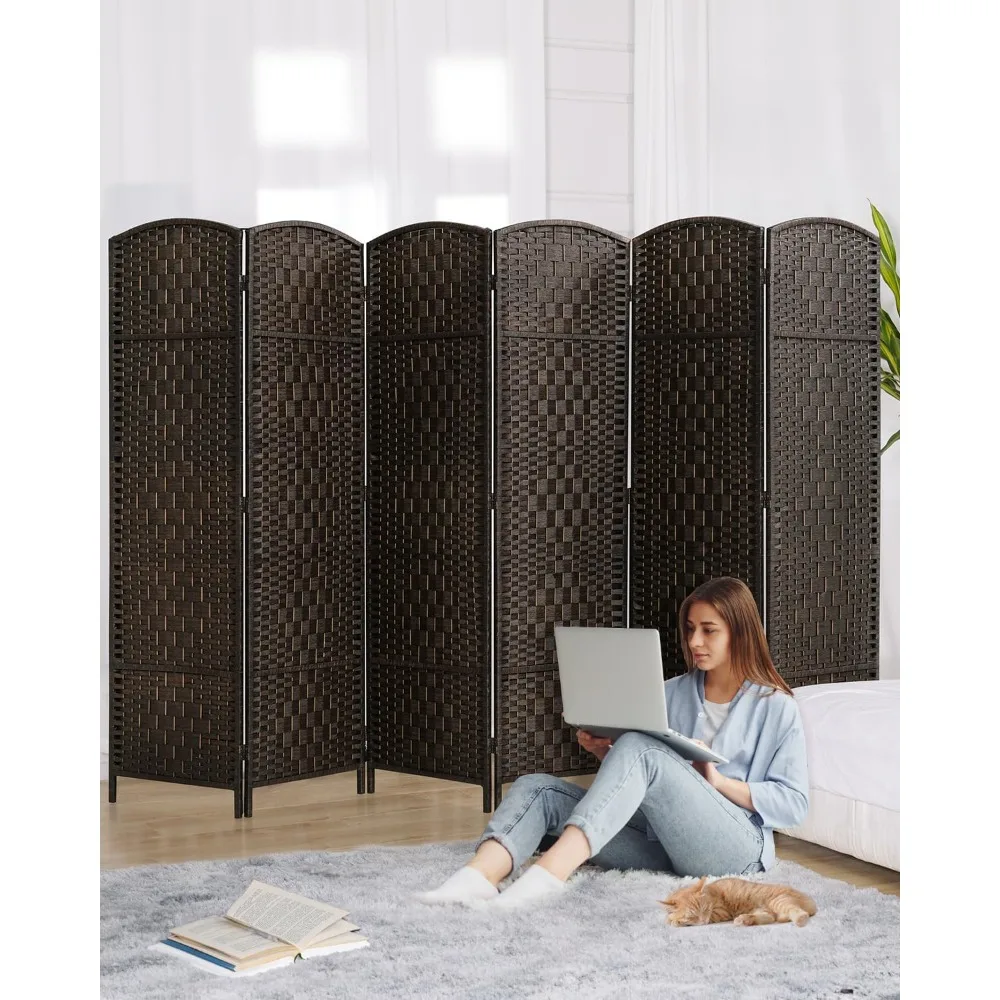 

6-Panel Room Partition, Foldable Freestanding Room Dividers, 6 FT Tall Double-Hinged Decorative Separation, Room Divider