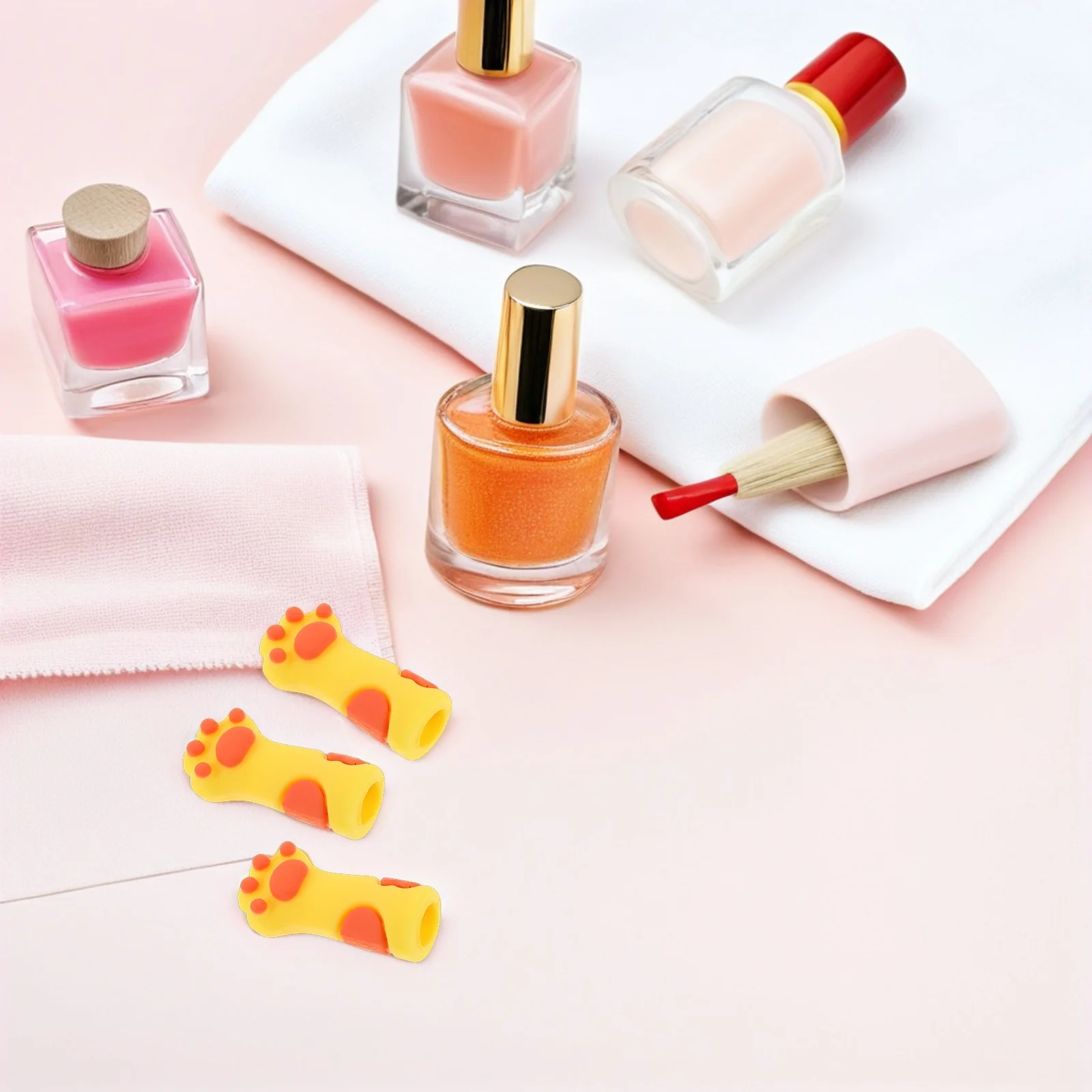 

10Pcs Silicone Nail Cuticle Protectors Cat Paw Shaped Nipper Covers Manicure Pedicure Tool Scissors Tweezers Sleeves