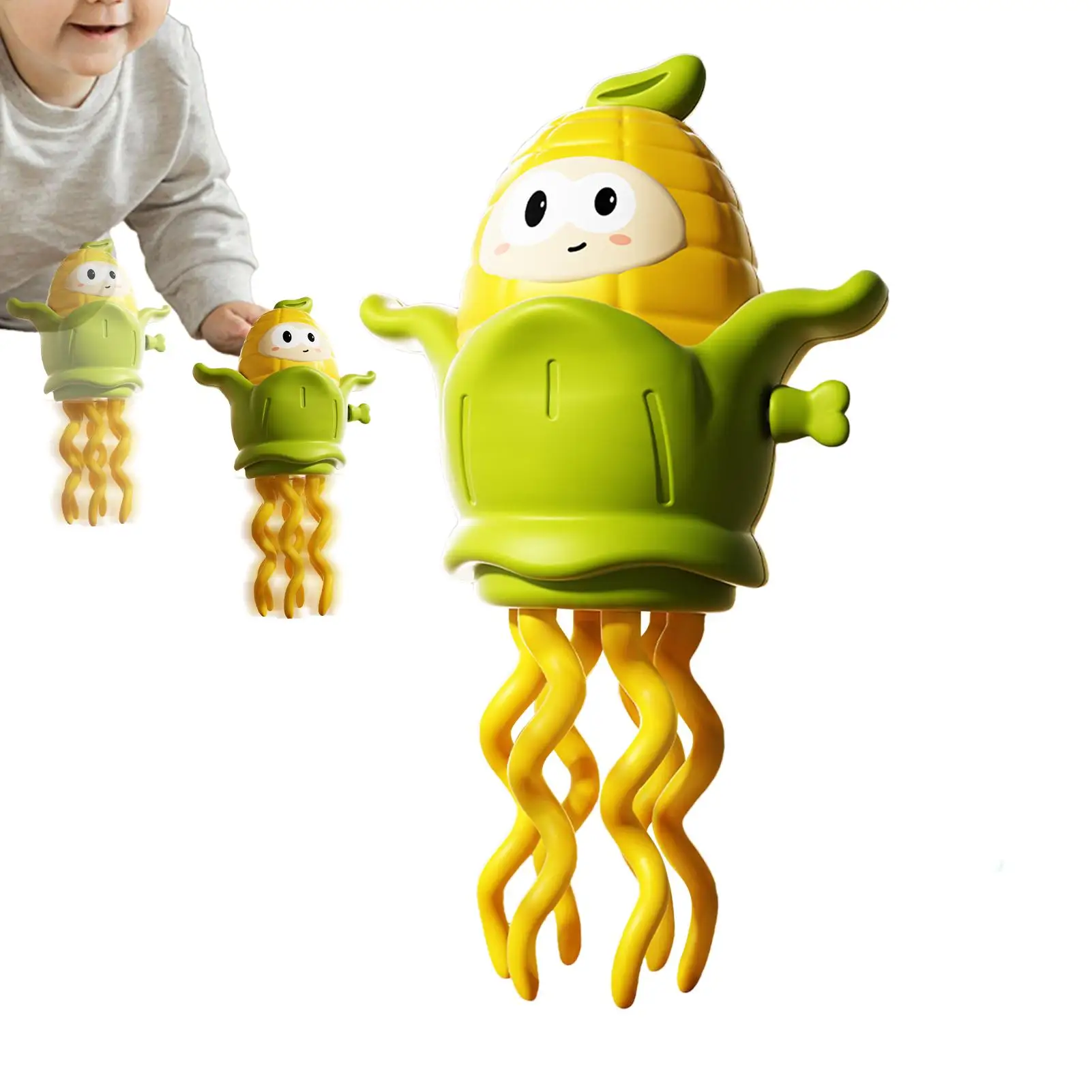 Bewegend speelgoed voor baby Maïsvormige dansende octopus Interactief uurwerkspeelgoed Educatief leerspel voor jongens Meisjes binnen