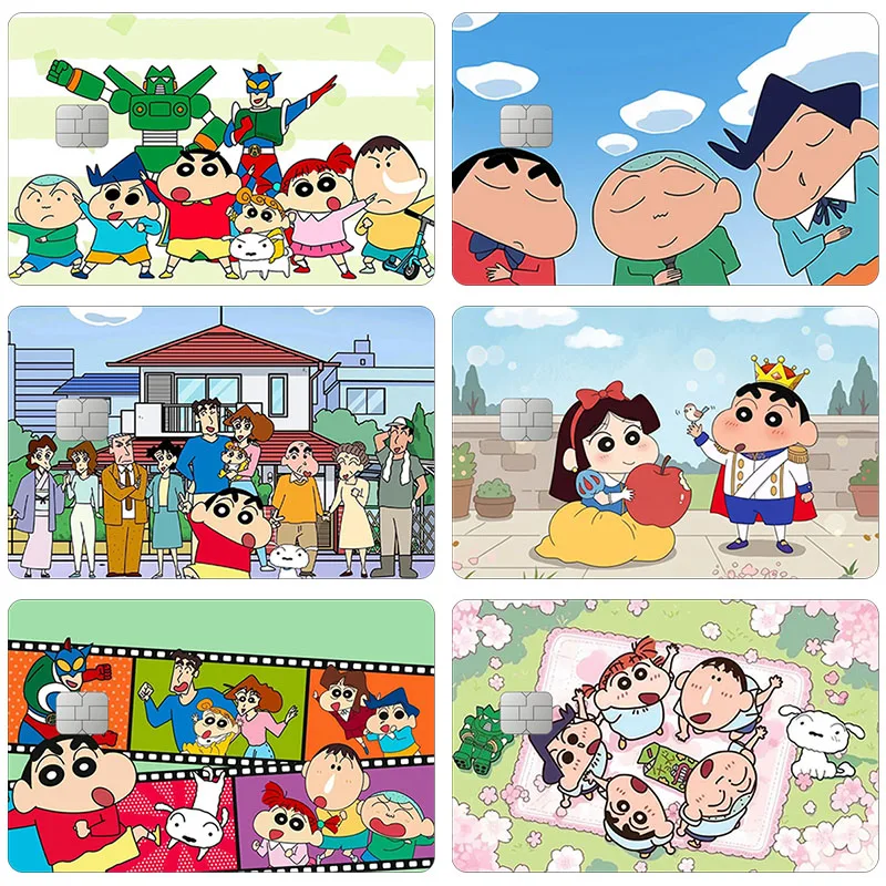 Hot Seller Shinnosuke Nohara Crayon Shinchan Anime Cartoon Matte Bank Debit Card Sticker Decoration Accessories Jewelry Gift