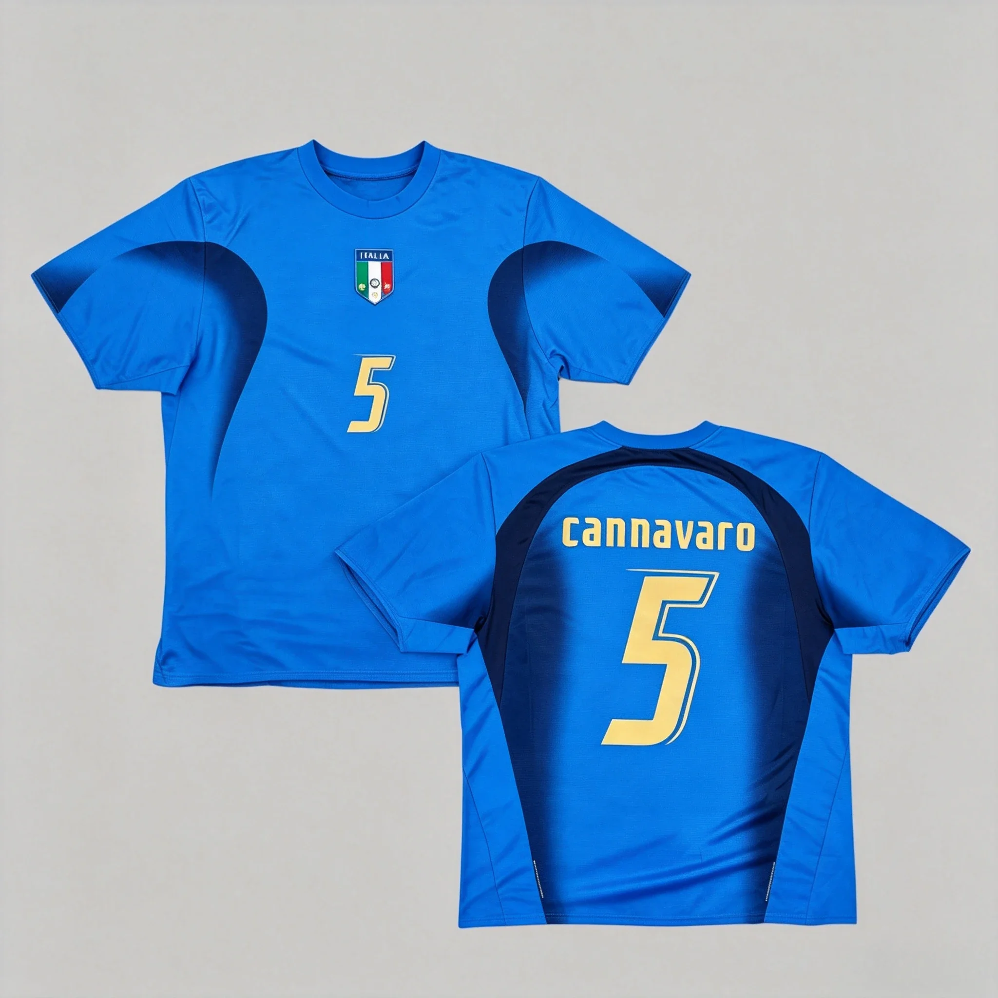 2006 Italy Champion Football Jersey, Cannavaro 5# Jersey, 3D Print Sport Breathable Quick Drying Training Unisex Jersey Shirt