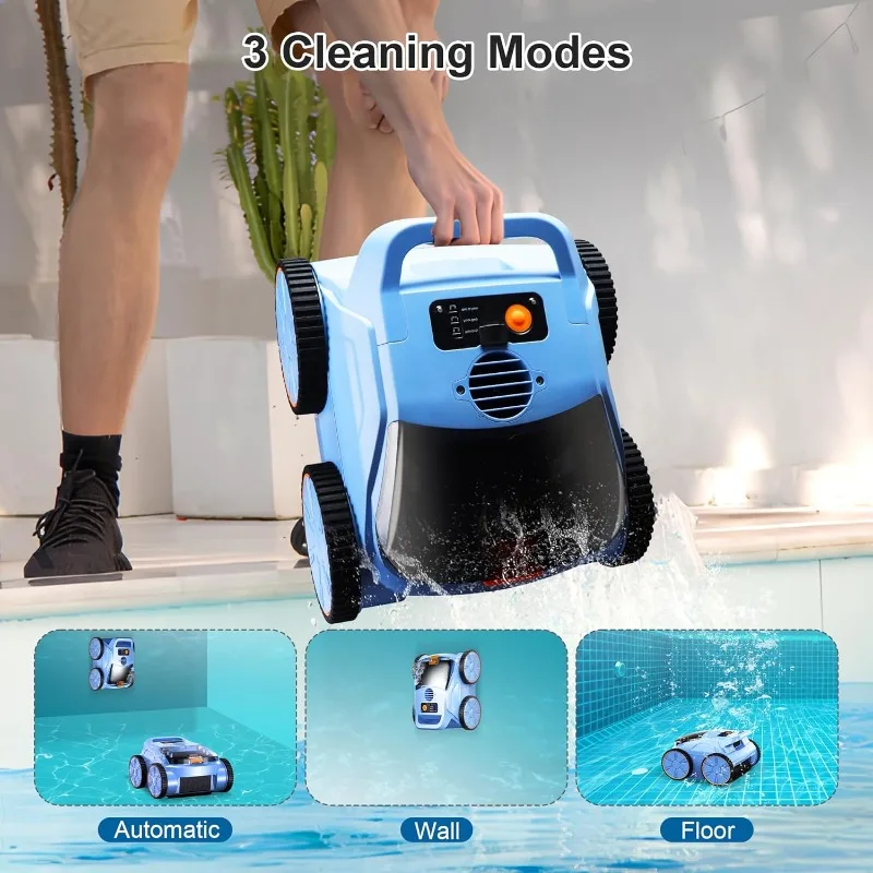 (2025 New) Robotic Pool Vacuum, Robotic Pool Cleaner for Inground Pools, Smart Navigation, Floor/Wall/Waterline Cleaning