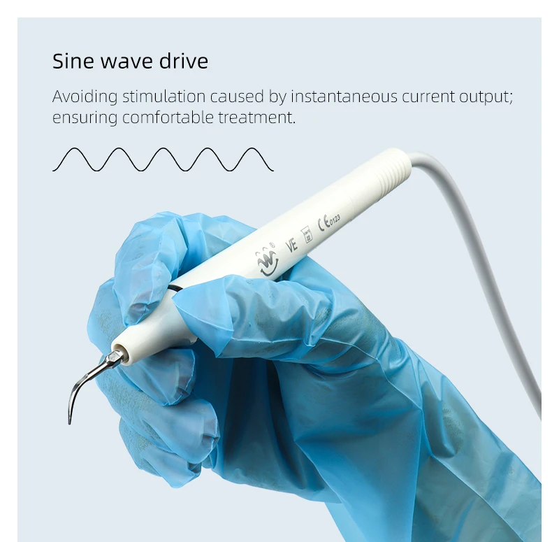VVDental Ultraschall-Scaler mit LED-Licht-Handstück und 10 Stück Spitzen, Zahnreinigungsgerät für Zahnsteinentfernung, Parodontologie und Endodontie – Detail 23