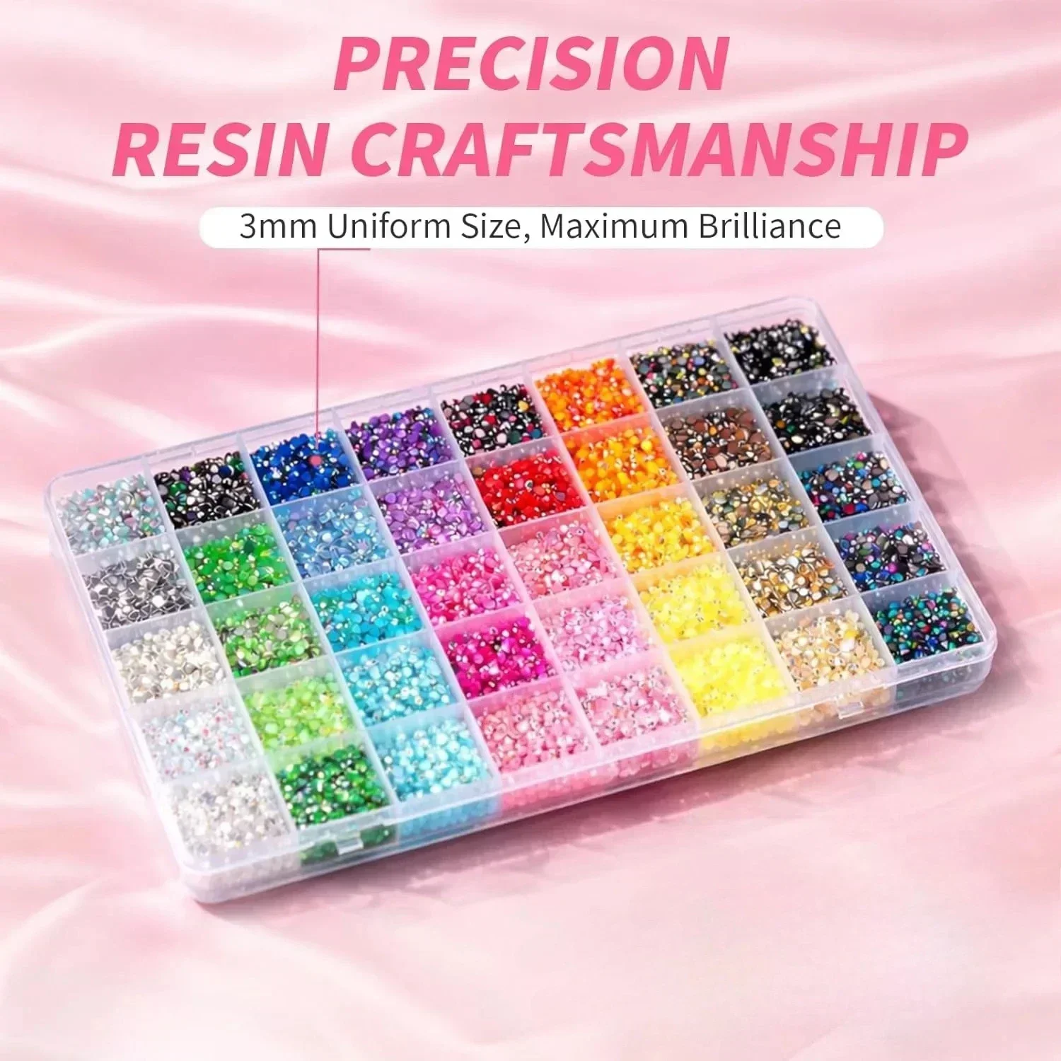 NEUES Harz-Strass-Set: Glitzernde Flachkristalle und Flachsteine für Diamantkunst-Sets für Erwachsene K – Detail 1