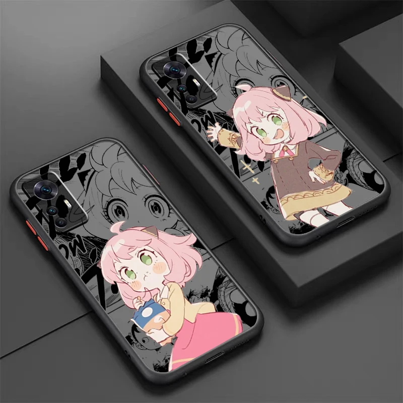 Anya Kawaii Anime SPY×FAMILY Frosted Translucent For Xiaomi Mi 13 12 12T 11T 11 11i 10T 10 9T Pro Lite Ultra 5G Soft Phone Case