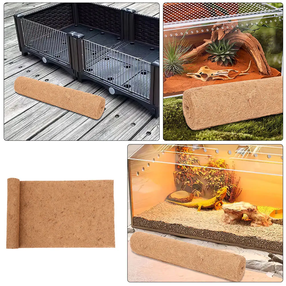 

Pet Mat Reptile Carpet Liner Substrate Blueberry Tank Gecko Cage Natural Coconut Fiber Durable Comfortable Washable Reusable Pet