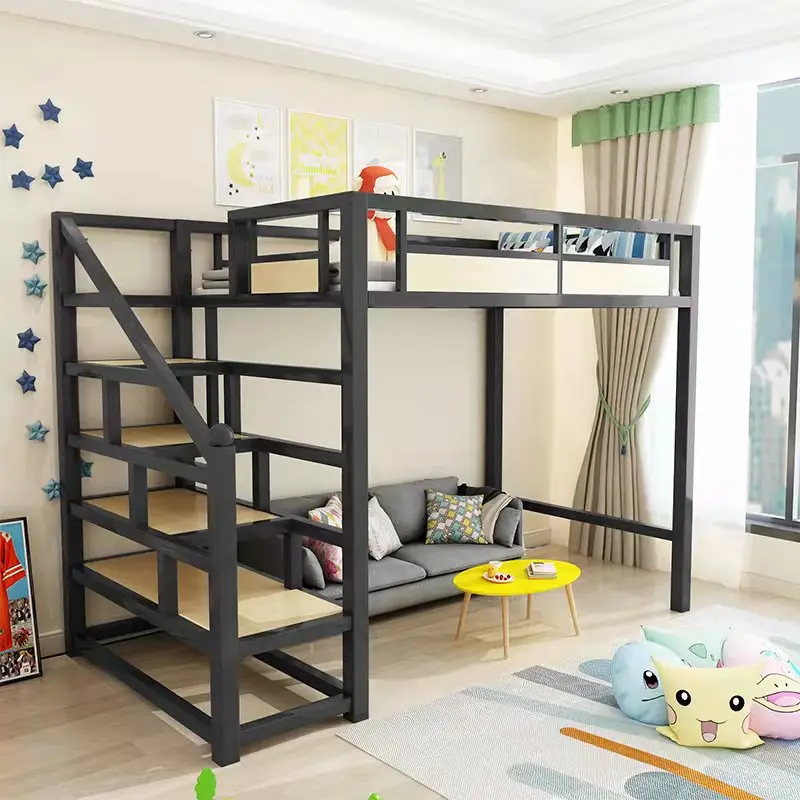 multifunctional wrought iron bed saves space bunk single apartment  dormitory bed and elevated bed.