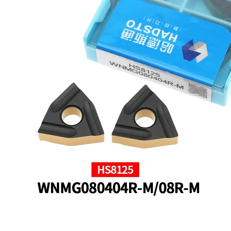 

10 шт. твердосплавных токарных плашек HADSTO WNMG080404R-M WNMG080404L-M WNMG080408R-M WNMG080408L-M HS8125 для ЧПУ, для обработки стали