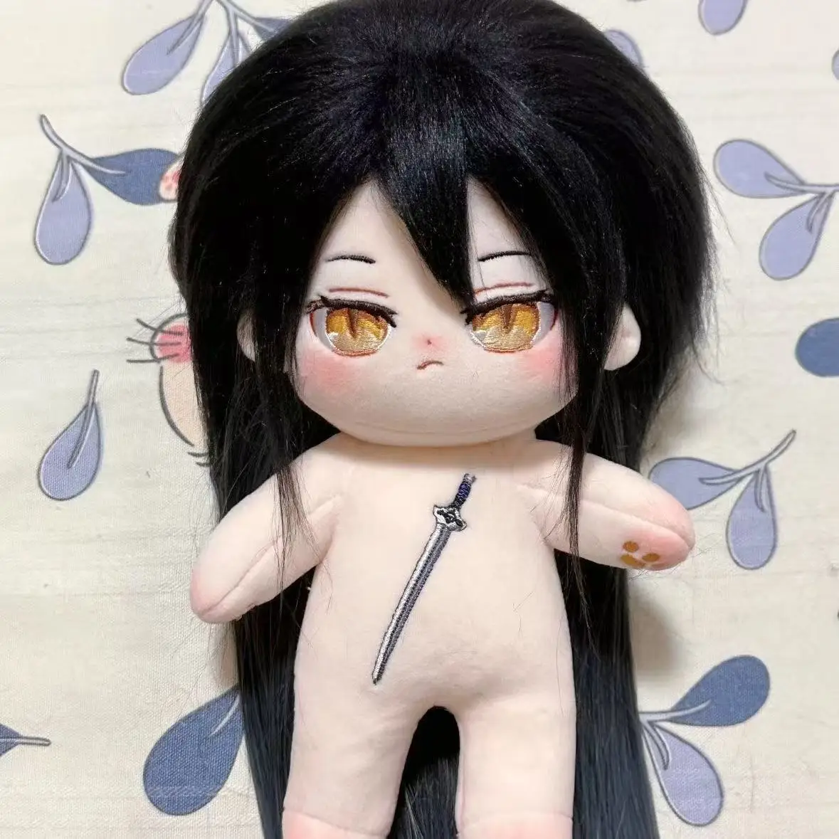 Long black hair 20cm girl replace Clothes Plush Idol Doll Clothes Kids Stuffed Animal Cute Cartoon Fans toys Gift dolls