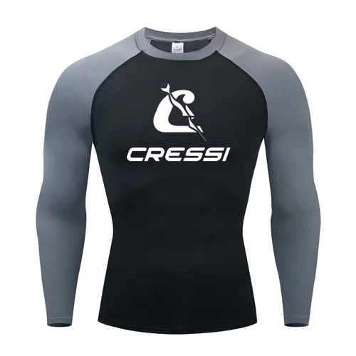 Imagen 2 del producto Traje de buceo con protección solar para Surf para hombre, camiseta con protección contra sarpullidos, traje de baño ajustado de manga corta para natación, traje de buceo flotante con protección UV