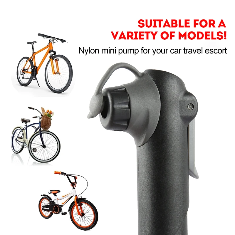 Portable Bicycle Pump Mini Air Pressure Gauge Mountain Bike Pump Outdoor AV/FV Valve MTB Bike Air Inflator