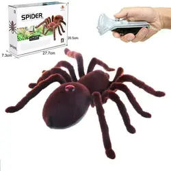 Remote Control Creepy Soft Scary Plush Spider Infrared RC Tarantula Kid Toy