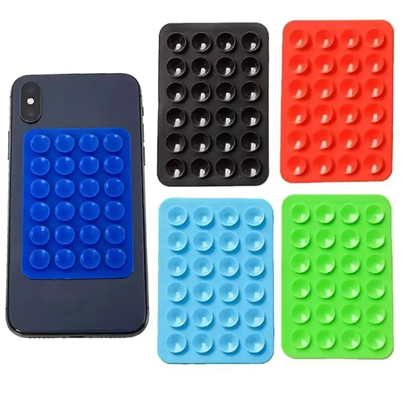 Double-Sided Silicone Suction Cup for Mobile Phone Fixation Anti-Slip Smartphone Case Portable Removable Square Holder