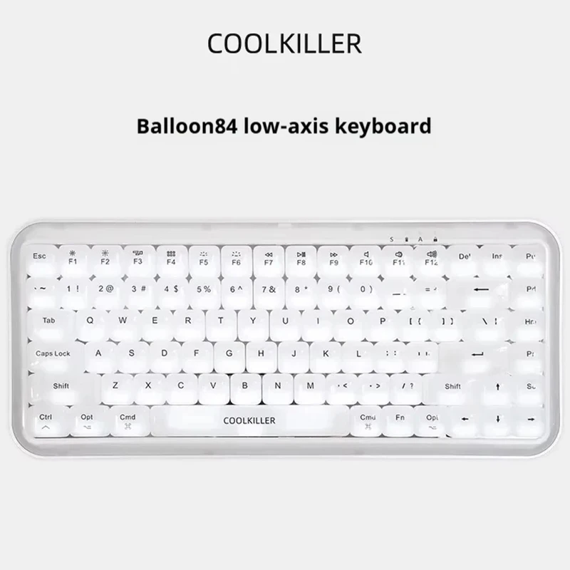 Coolkiller Balloon84 Mechanical Keyboard 3 Mode USB/2.4G/Bluetooth Wireless Keyboards Transparent Office Custom Keyboard Gifts