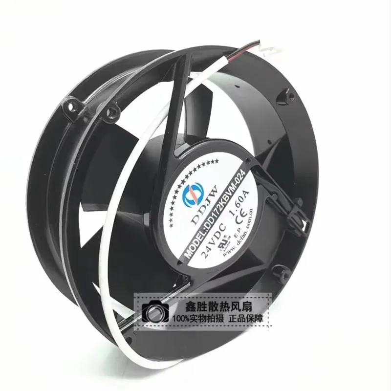 New DD172KBVM-024 17CM 172 * 172 * 51MM 24V 1.60A 2-wire Circular High Air Volume High Speed Cooling Fan