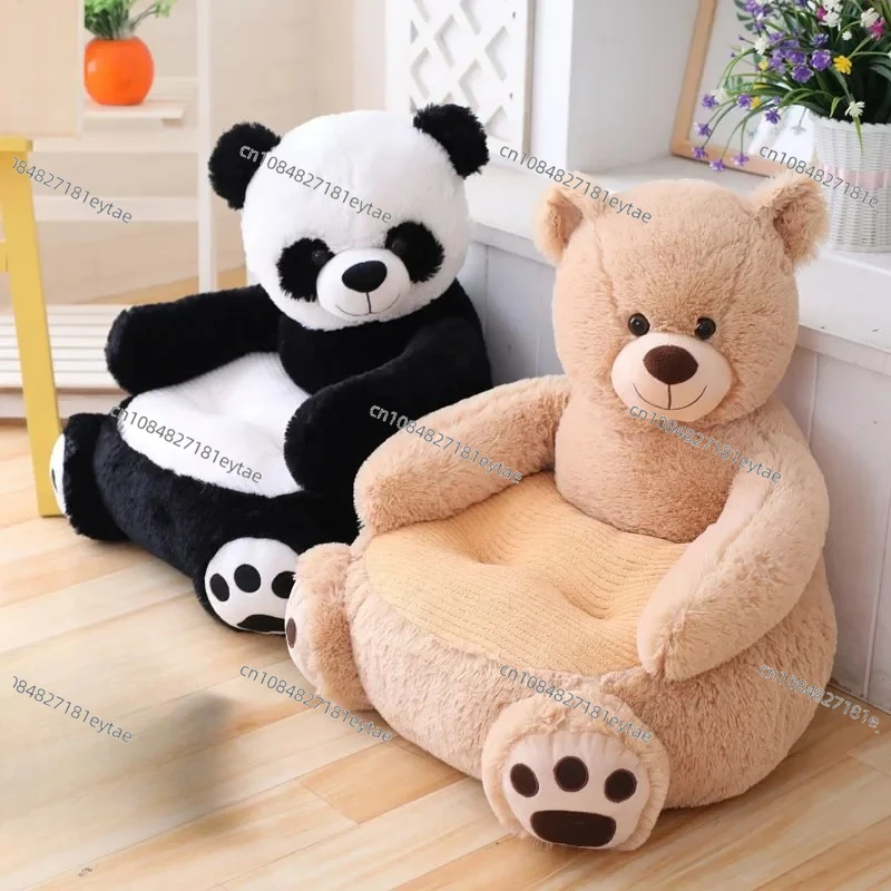Creative Cartoon Panda & Brown Bear Kids Plush Sofa, Portable Soft Tatami Seat Cushion