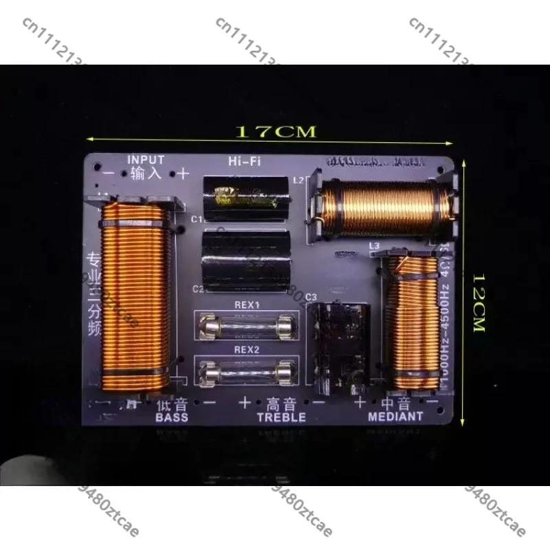 3-Way Audio Crossover 800W Treble Mid Bass Frequency Divider Overload Protection Stage Speaker DIY Replacement Parts