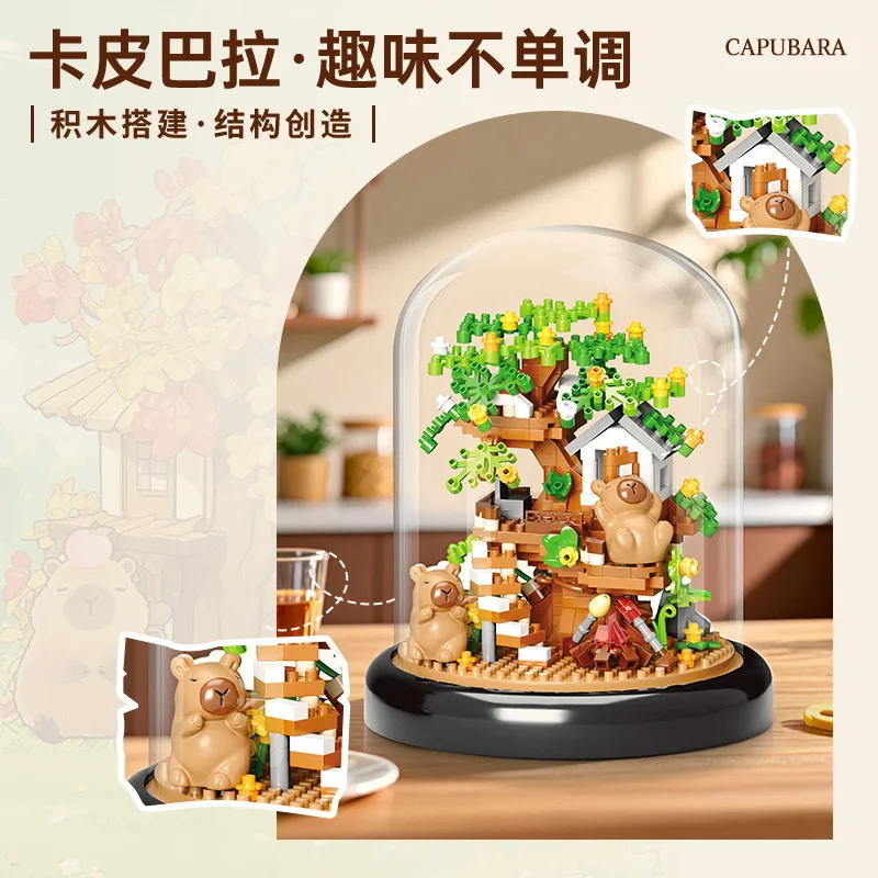 Capybara Garden Tree House Street View Building Blocks DIY Assembly ของเล่นสาวของขวัญสร้างสรรค์การศึกษา Play ชุด