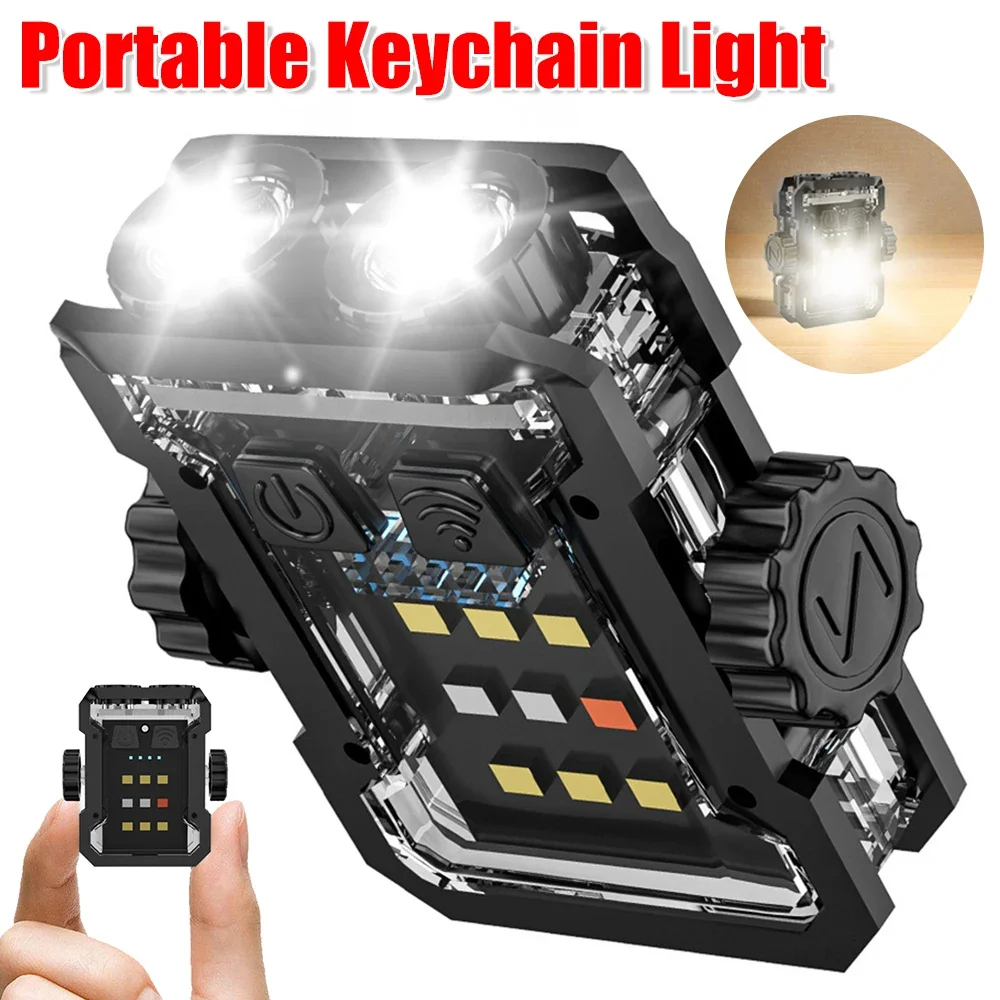 

Super Bright Keychain Flashlight 200LM Mini COB 600mAh Small Portable Work Light USB Rechargeable Lamp Outdoor Camping Fishing