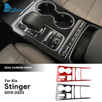For Kia Stinger 2019 2020 2021 2022 2023 LHD Real Soft Carbon Fiber Sticker Car Central Gear Shift Panel Trim Accessories