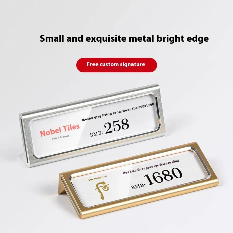 10pcs/lot Metal Price Tag Holder Mini Display Stand Shop Signage Price Tag Frame for Retail, Table Sign, Price Label Showcase