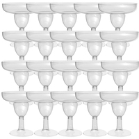 20Pcs 5oz Clear Plastic Wine Glass Recyclable - Shatterproof Wine Goblet - Disposable & Reusable Cups for Champagne Dessert
