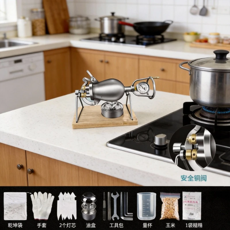 

Hand Popcorn Machine Manual Popper for Puffed Rice Corn Snacks, Portable Stovetop Popper Kitchen Tool