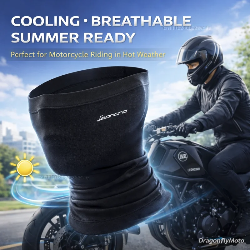 

For Benelli Leoncino 500/LeonineX Custom Logo Motorcycle Mask Summer Breathable Neck Scarf UV Protection